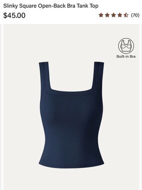OGL Navy Blue Square Neck Rib Tank
